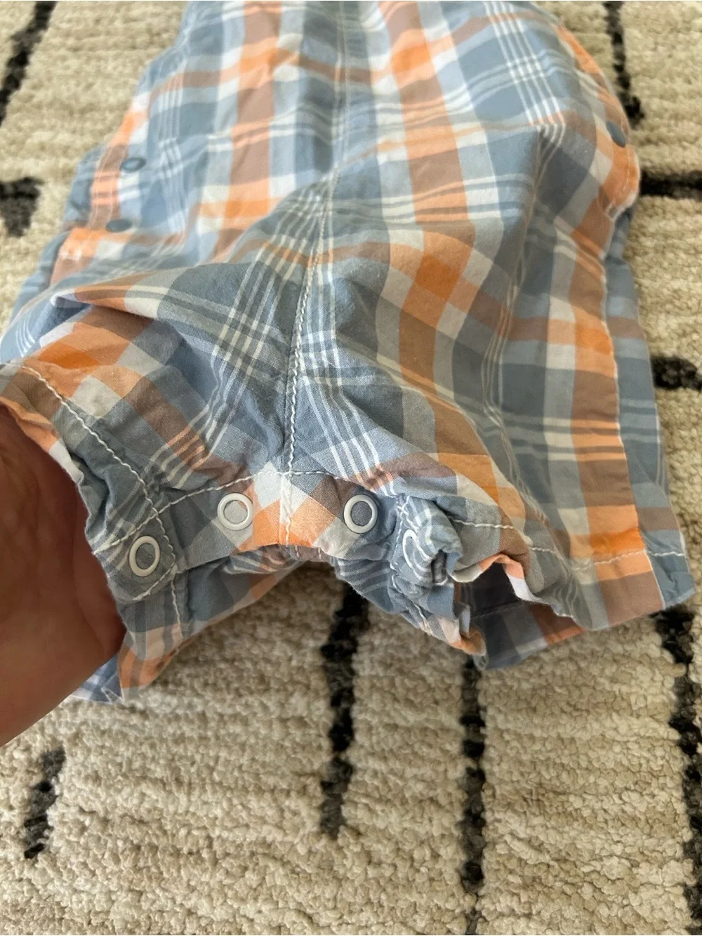 Carter’s Orange & Gray Plaid Shortalls for Baby 6 months - Picture 7 of 12